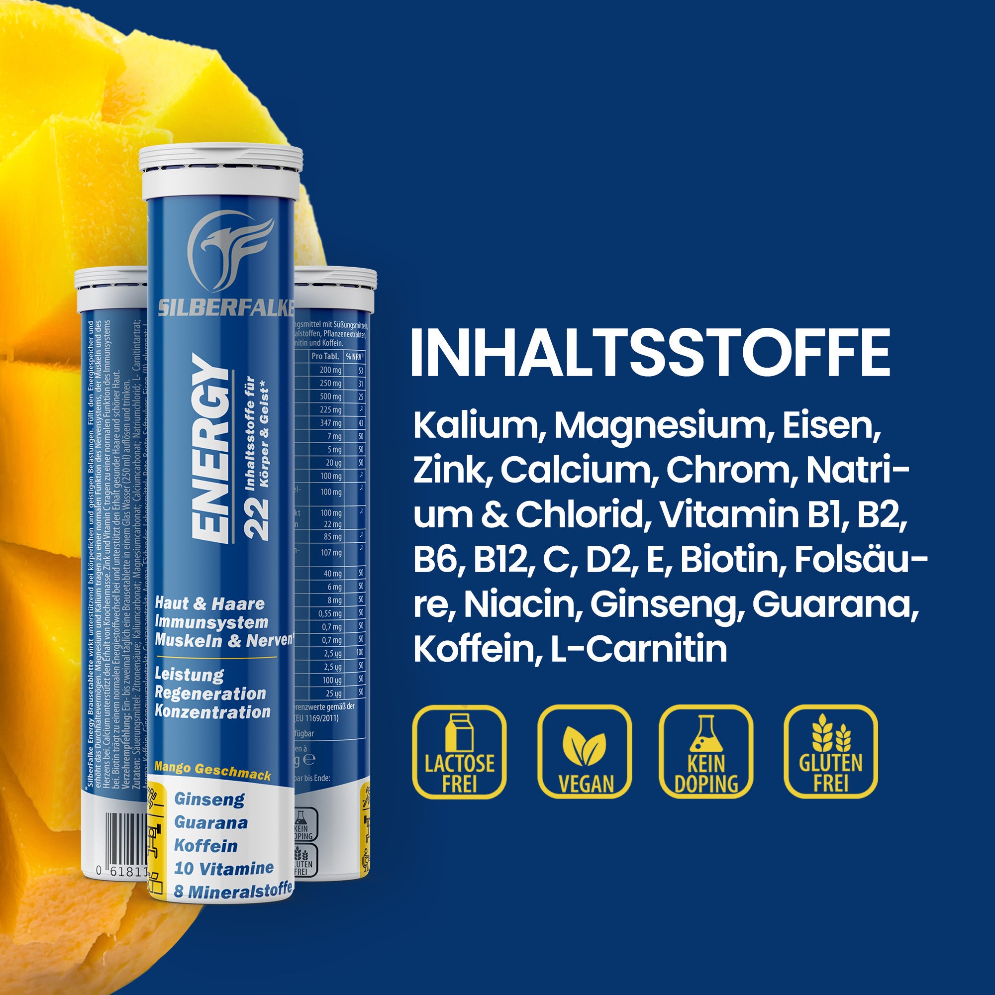 Energy Brausetablette Probierpaket - Mango